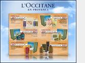 Voici une mise en page réaliseé pour les magasins Occitane, mise en avant des produits et de l'ambiance de la marque.