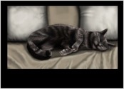 Painting de mon chat, fait sous Photoshop. Oeuvre personnelle, non ralise dans le cadre d\
