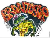 Graphisme style Fantastique cartooniste reprsentant un Allien mi Dragon Croco et Rhinocros - support textile srigraphie - Poster - Affiche 