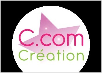 Realisation de mon logo C.com Creation reprenant une etoile pour les idees magiques et des couleurs joyeuses et douces qui me ressemblent