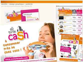 Identité visuelle complète de la start up OùTuTeCash, site d'offres promotionnelles en ligne accé sur le commerce de proximité :
- Site internet complet en e-commerce
- Flyers
- Cartes de visites
- Fiche explicative
- Panneaux en 4x3