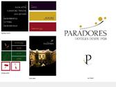 Extrait du renouvellement de toute la charte graphique, signalétique et communication des hotels Paradores en Espagne (équivalent Relais&Chateau français)travail d\