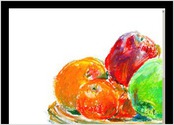 1991. Fruits aux pastels grasses sur feuille de dessin A4. Couleurs intentionnelles.