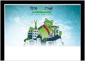 Création de l'identité visuelle du festival Frog in Town, illustration et site web.