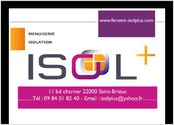 Création d'un carte de visite pour la société Isol+ en rapport avec ma création de logo 
