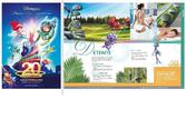Réalisation de la brochure été 2012 du parc Disneyland Paris. 66 pages.

Vue de la couverture et d'une double page type.