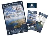 Mon client souhaitait :
- une affiche 40x60 avec un style rétro pour faire rêver ses futurs clients
- un flyers descriptif expliquant les différents parcours et différentes options (cadeaux, vidéos, etc)
- une carte de visite simple et élégante
la photographie est un montage photo-réaliste que j'ai créé à partir de 4 images différentes