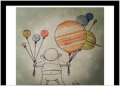 Illustration sur le thème des planètes - pour un livre pour enfants