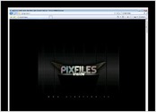 Maquette du site PIXFILES (agence de communication visuelle).