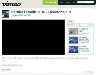 Ralisation d un film publicitaire pour GARNIER ULTRALIFT. 2010.Version maquette 