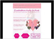 Création d'un flyer pour un évènement (Zumba party lors de l'octobre rose: mobilisation pour le cancer du sein)
Flyer créé à partir du thème de l'octobre rose (colori rose et blanc)