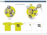 Cration du logo et adaptation tee shirt pour un caviste, sponsoring club de tennis et de foot.