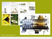 Dépliant / poster de présentation du développement de l’énergiesolaire sur 5 sites de Total. Conçu chez Lonsdale en 2009.