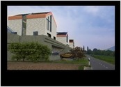Réalisation d'une vue architectural dune maison modéliser sur revit et incruster dans une photo afin de la voir in situ. Image démo créer pour mon site internet.