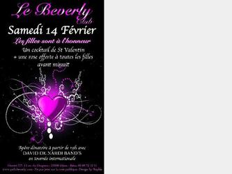 Flyer ralis pour le Bar le Beverly  Dijon pour une soire spciale Saint Valentin