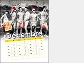 Calendrier pour un club de football-Création et traitement images noir et blanc et couleur-Mois de décembre