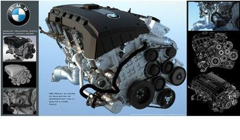 Projet vitrine remodelisation moteur BMW à partir de photo.