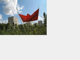 signaltique reprenant le visuel de l affiche "Scnes en Ouche"