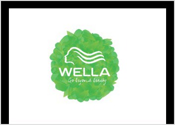 Wella est la marque de produits capillaires la plus connue du groupe Procter & Gamble. Celle-ci a souhait regrouper ses mesures en faveur de l environnement sous une mme identit, qui porte les codes de la marque Wella et le slogan "Go beyond beauty".
Les couleurs de la marque tant le rouge et le noir, j ai choisi le vert pour reflter l cologie et la solidarit. J ai ainsi cr un arrire-plan fait de feuilles vertes translucides, en forme de sceau. Sur ce dernier, j ai ajout le visage de la femme du logo Wella ainsi que le slogan "Go beyond beauty" en blanc.
