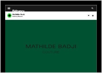 Création d'un logo pour la styliste Mathilde Badji, Création d'une carte de visite, entête, cloth tag et boite pour vêtements.