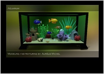 Aquarium au style cartoon en 3D, ralis avec Maya et Substance Painter. Rendu ralis avec Marmoset. 
Modding pour le jeu "ECO", oeuvre ralise pendant un stage d un mois en tant qu illustratrice/modeleuse 3D chez Hommedemetier.