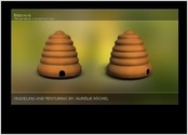 Modélisation d'une ruche en 3D, avec Maya et Substance Painter. Modding pour le jeu "ECO", oeuvre réalisée pendant un stage d'un mois en tant qu'illustratrice/modeleuse 3D chez Hommedemetier.