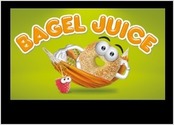 Mascotte Bagel Juice dans un hamac