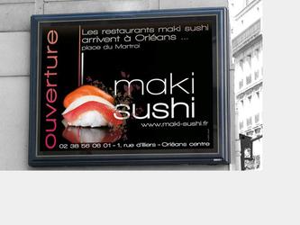 Cration d une affiche 4/3m pour le restaurant de sushis "Maki Sushi"  Orlans