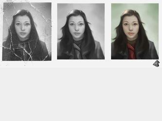 rparation et re-colorisation d une photo personnelle sur photoshop.