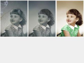 rparation et re-colorisation d une photo personnelle sur photoshop.