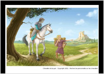 Illustration Phtotoshop pour un livre sur les chevaliers