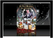 Affiche illustrant la magie de Noël avec le personnage principal acteur du spectacle en tant que magicien dans un décor créé dans un esprit ludique, style conte de Noël...