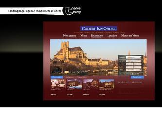 Réalisation graphique de la home page d'un groupe de 4 agences immobilières, Auxerre, France