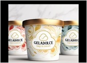 Création du logo pour les glaces Geladolce et proposition d'habillage pour le packaging.