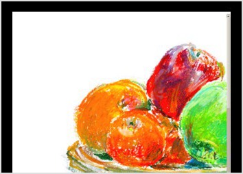 1991. Fruits aux pastels grasses sur feuille de dessin A4. Couleurs intentionnelles.