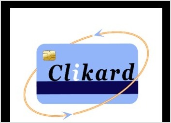 Cette oeuvre est le logo d une start-up spatialis dans les transactions financires en ligne et la recharge des cartes bancaires. Ce logo est compos d un l lment principal qui est le mot "clikard" avec un i en blanc, d une barre horizontale, d une puce lectronique, d un fond rectangulaire et de deux flches liptiques.