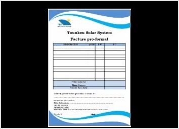 Cette oeuvre est le design des factures proforma des l'entreprise TOUNKEU SOLAR SYSTEM.