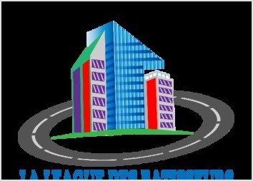 Cette oeuvre est le logo de l'entreprise de BPT LA LEAGUE DES BATISSEURS. Il est composé de trois immeubles dont le principal (celui du milieu) ressemble à un "1" retourné vers la droite et surplombe le troisième (celui de droite). Ces trois immeubles sont entouré par une autoroute. les couleurs dominantes du logo sont le bleu, le rouge le violet et le gris sombre. Toute la complexité du logo répond au cahier de charges fourni par le client.