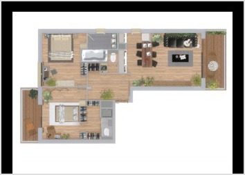 Viualisation d'un plan 3D - Aménagement d'un appartement à Cannes