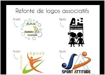 Retravailler les logos de deux associations différente. l'association des parents d'élève et une association sportive.