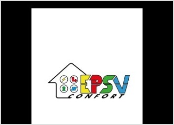 Cration d une identit visuelle avec logo vectoriel pour la socit multiservices "EPSV". ce logo a t crer avec plusieurs dclinaisons dont une en noir et blanc.