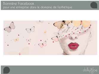 Création d'une bannière facebook pour une entreprise du secteur de l'esthétisme/beauté. 
Le travail se veut volontairement très féminin.