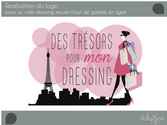 Création dun logo pour un vide dressing moyen/haut de gamme en ligne, Des trésors pour mon dressing.
Brief : femme + shopping + Paris + couleurs "girly"