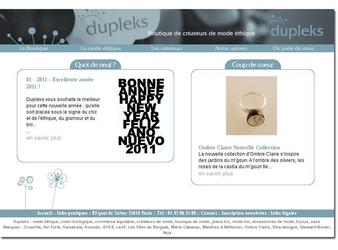 Ralisation du site internet de la boutique "dupleks"  Paris. Site dynamique (php/MySQL)