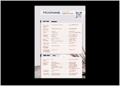Objectif du Projet :

Concevoir le programme détaillé d'un événement majeur, la Rentrée Littéraire, destiné à un public professionnel de libraires nationaux et européens francophones. L'objectif principal était de servir de guide clair et précis aux participants, leur permettant de suivre le déroulement de la journée (présentations, pauses, repas) et d'identifier rapidement les sessions clés pour leurs achats en avant-première.

Défi et Contraintes :

Le défi majeur résidait dans la nécessité d'intégrer un volume important d'informations (horaires détaillés, noms des auteurs/présentateurs, titres des ouvrages, logistique) dans un format compact de A4 Recto-Verso. Il était crucial d'assurer une lisibilité immédiate et une organisation logique pour un public ayant besoin de repères rapides.

Mon Rôle et Ma Démarche :

En tant que spécialiste de la Mise en Page Événementielle, mon rôle consistait à :

Structuration de l'Information : Établir une hiérarchie visuelle claire entre les différentes sections (horaires, titres, descriptifs) pour faciliter l'orientation des libraires.

Optimisation du Format : Utiliser efficacement l'espace du A4 R/V en employant des grilles, des icônes et une typographie adaptée pour gérer la densité du texte sans sacrifier l'aération et l'esthétique.

Cohérence Visuelle : Assurer que la mise en page reflète le ton professionnel, chaleureux et littéraire de l'événement.

Outil Utilisé : Adobe InDesign.

Compétences Clés Démontrées : Mise en page éditoriale sous contrainte de format (A4 R/V), Organisation et hiérarchisation d'information dense, Conception de support événementiel, Gestion de projet avec multiples données

La mise en page a été pensée pour être à la fois professionnelle pour les acheteurs et agréable, en lien avec l'atmosphère d'un événement littéraire d'envergure.