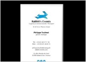 Carte de visite réalisée pour la société Rabbit's Events