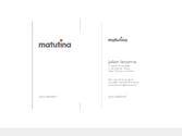 Je ne reviendrai pas sur tout ce que j'ai dit préalablement sur MATUTINA et la manière dont son créateur envisageait son identitée graphique.
Dès le départ, il était clair pour moi et pour lui, que bien que devant se démarquer de la typographie utilisée dans la société précédente, la typo utilisée devait être similaire (la société précédente utilisait de la DIN qui à l'avantage d'être sobre, bien dessinée et d'avoir de multiples déclinaisons) mais apporté une élégance supplémentaire, et la couleur devait être sobre, "janséniste".
J'ai donc tenté quelques approches avec de la Frutiger ITC, Cronos, mais aucune n'avait ce mélange d'élégance, de modernité et de classicisme dans son dessin.J'ai don c fait des recherches chez les fondeurs connus et moins connus et suis tombé sur la "Calluna" (déclinée en sans et avec jambage), j'ai pu faire des essais, les soumettre à mon client, et comme je le pensais cela lui à convenu parfaitement. Il à donc fallut acheter les droits d'utilisation qui s'élevaient à une quatre-vingtaine d'Euros.
Après quoi j'ai travaillé sur 3 ou 4 variante pour la Carte de Visite (dont une version horizontale, qui je le savais ne convenait pas du tout au but à atteindre, mais parfois certains clients tiennent absolument à ce sens de lecture, j'en ai donc fais une proposition pour la forme), et nous sommes tombés d'accord sur le fait de ferrer (caler) à gauche tous les textes, y compris le logo, et de travailler sur un Recto/Verso pour l'élégance, la respiration, le sérieux... et tout ce qui a pu être dit avant.
Le temps passé tient compte de la recherche typographique et du début de travail sur la charte graphique.