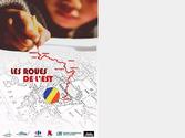 Affiche pour un projet humanitaire prvoyant un parcours en bus entre Annecy (Haute-Savoie) et Bucarest (Roumanie)avec l\