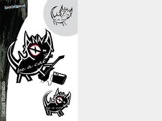 "Wanna be a cat" Illustration pour tee shirt ou autre