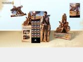 Box et standee de prsentation en magasin pour le jeu video "Uncharted 3".
